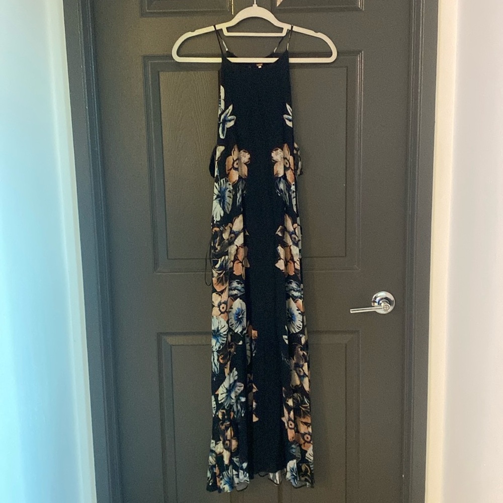Free People Navy & Floral Maxi